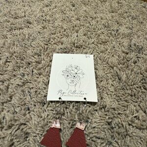 Red Triangle Earrings